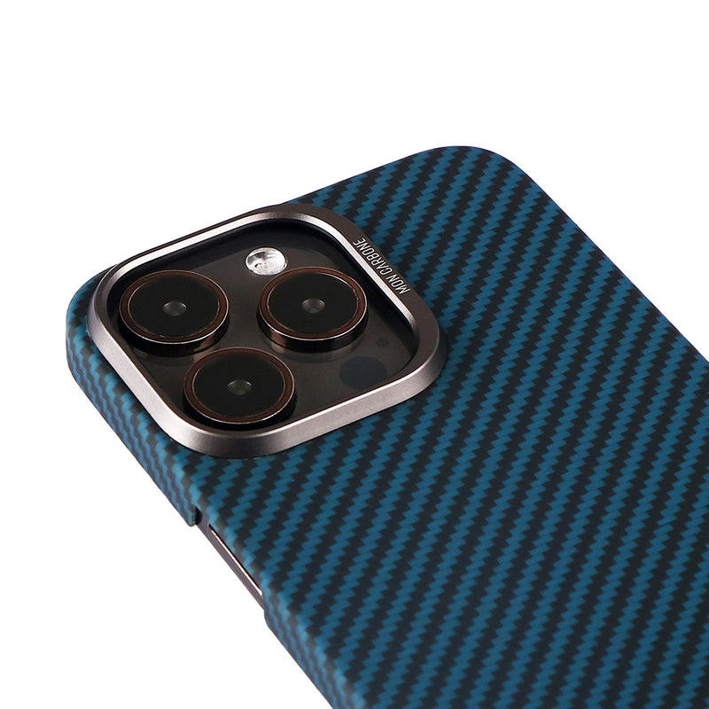 Minimalist Ballistic Fiber Case for iPhone 15 - Matte Blue