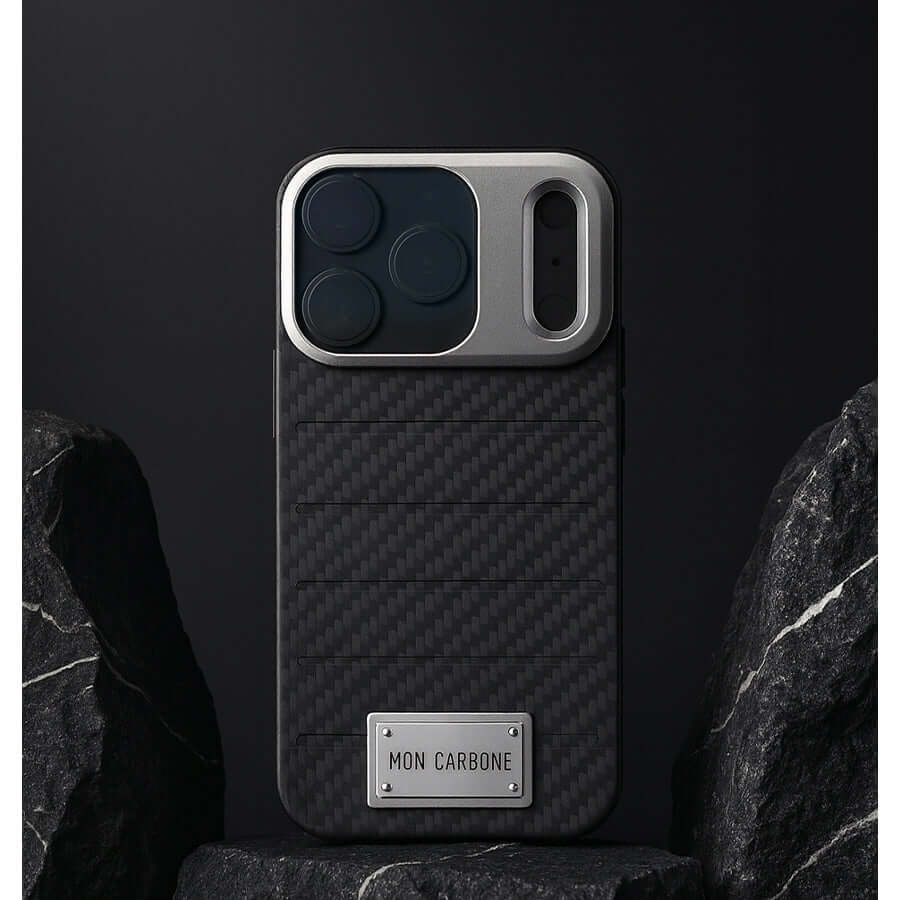 MON CARBONE カーボンファイバー iPhone 17 Pro用ケース Black Diamond Kickstand Carbon Fiber Magnetic iPhone 17 Pro/ Pro