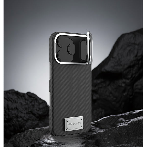 Kickstand Ballistic Fiber Magnetic iPhone 17 Pro/ Pro Max Case - Stealth Black