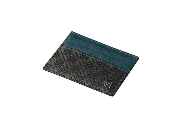 single credit card sleeve MON CARBONE Checkered Carbon Fiber Card Holder Black