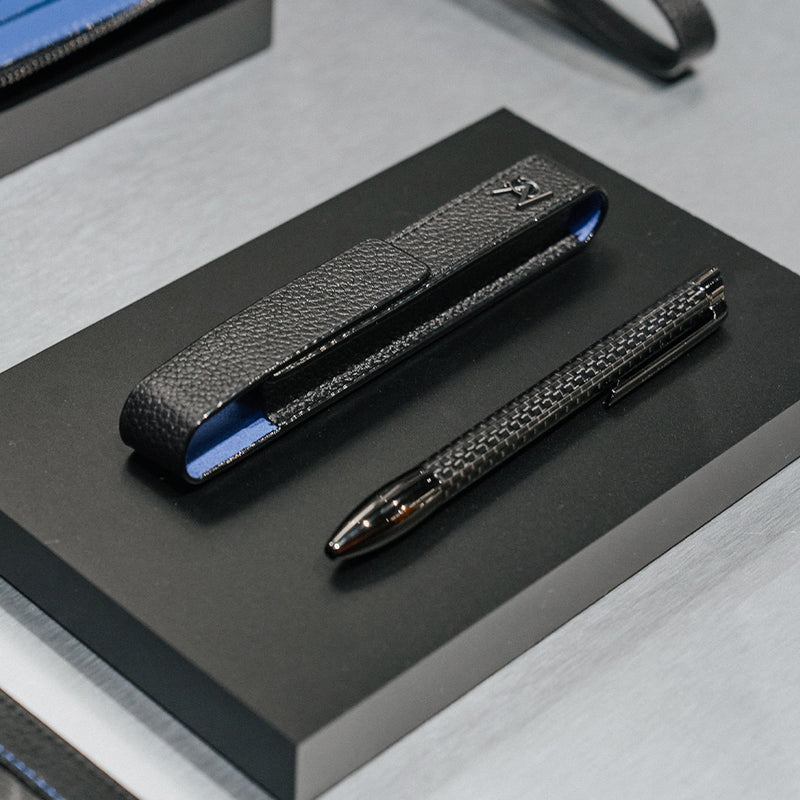 Carbon Fiber Pen with Leather Case