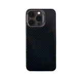 Glossy Black Magnetic Ballistic Fiber Case for iPhone 15 with Kick-Stand