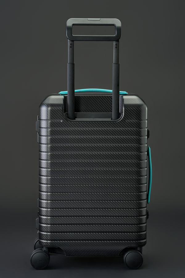 BLACKDIAMOND Bespoke Carbon Fiber Luggage – Stealth Black with Aluminum Frame and Leather Handles