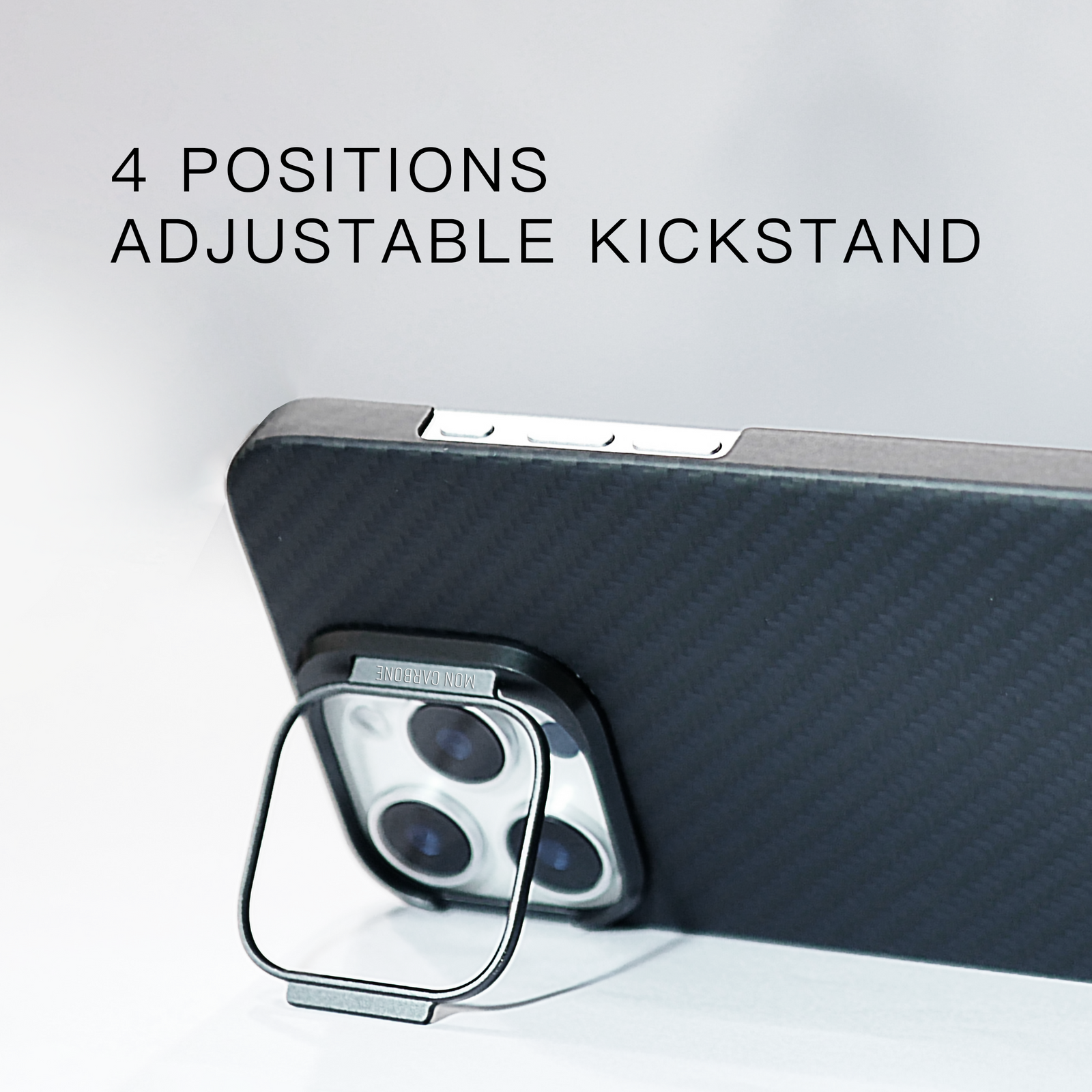 Kick-Stand Ballistic Fiber Case for iPhone 16 - Matte Black + MagSafe Card Holder Black / iPhone 16 Kick-Stand Ballistic Fiber Case for iPhone 16 - Matte Black + MagSafe Card Holder Black / iPhone 16