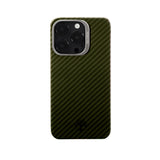 Glossy Green Ballistic Fiber Case with Aluminum Lens Guard - For iPhone 14