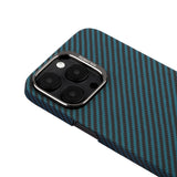 Glossy Blue Ballistic Fiber Case with Aluminum Lens Guard - For iPhone 14