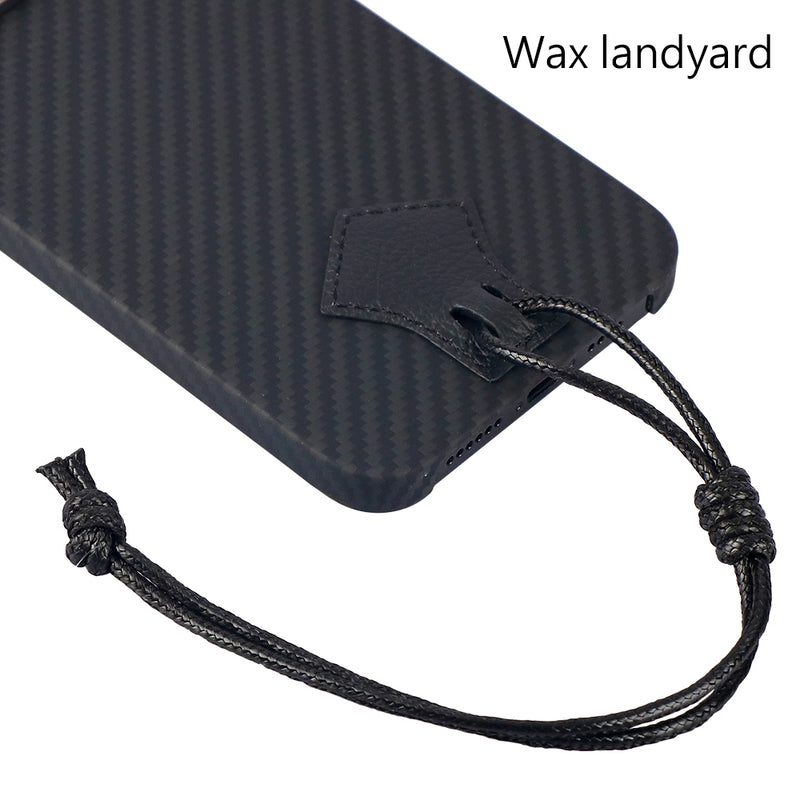 Ballistic Fiber Wax Lanyard Case For iPhone 14 – BLACK