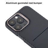 Italian Napa Leather Wallet Case For iPhone 14 – Black