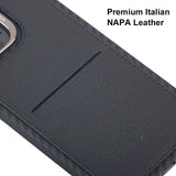 Italian Napa Leather Wallet Case For iPhone 14 – Black