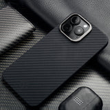 Matte Black Ballistic Fiber Case with Aluminum Lens Guard - For iPhone 14